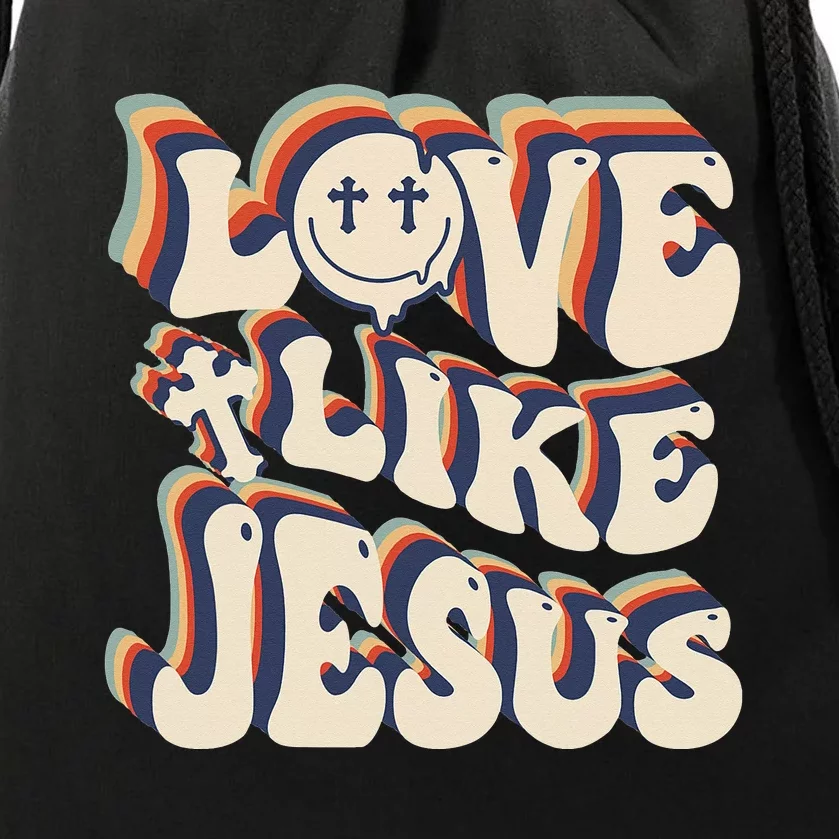 Love Like Jesus Christian God Lover Funny Words On Back Drawstring Bag