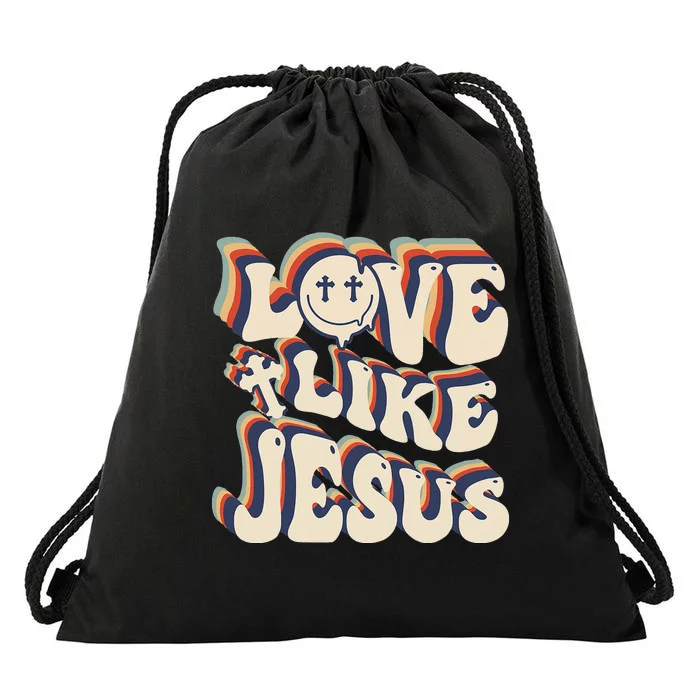 Love Like Jesus Christian God Lover Funny Words On Back Drawstring Bag