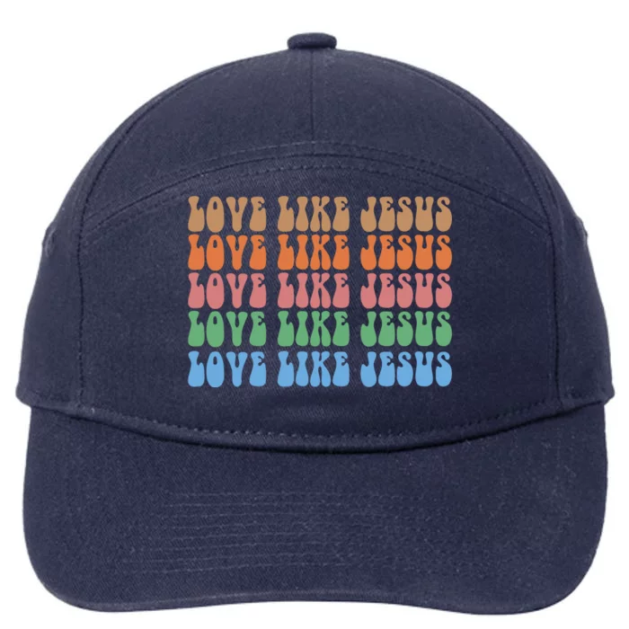 Love Like Jesus Colorful Retro Christianity 7-Panel Snapback Hat