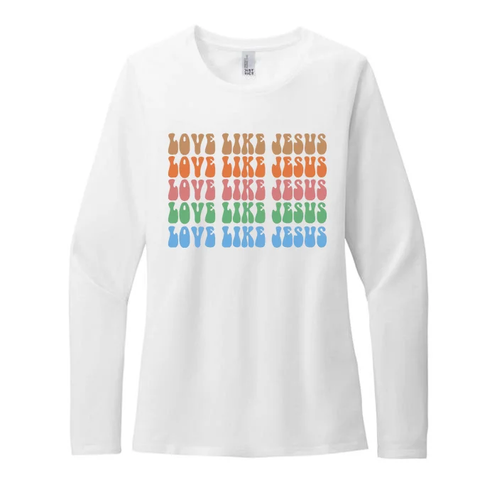 Love Like Jesus Colorful Retro Christianity Womens CVC Long Sleeve Shirt