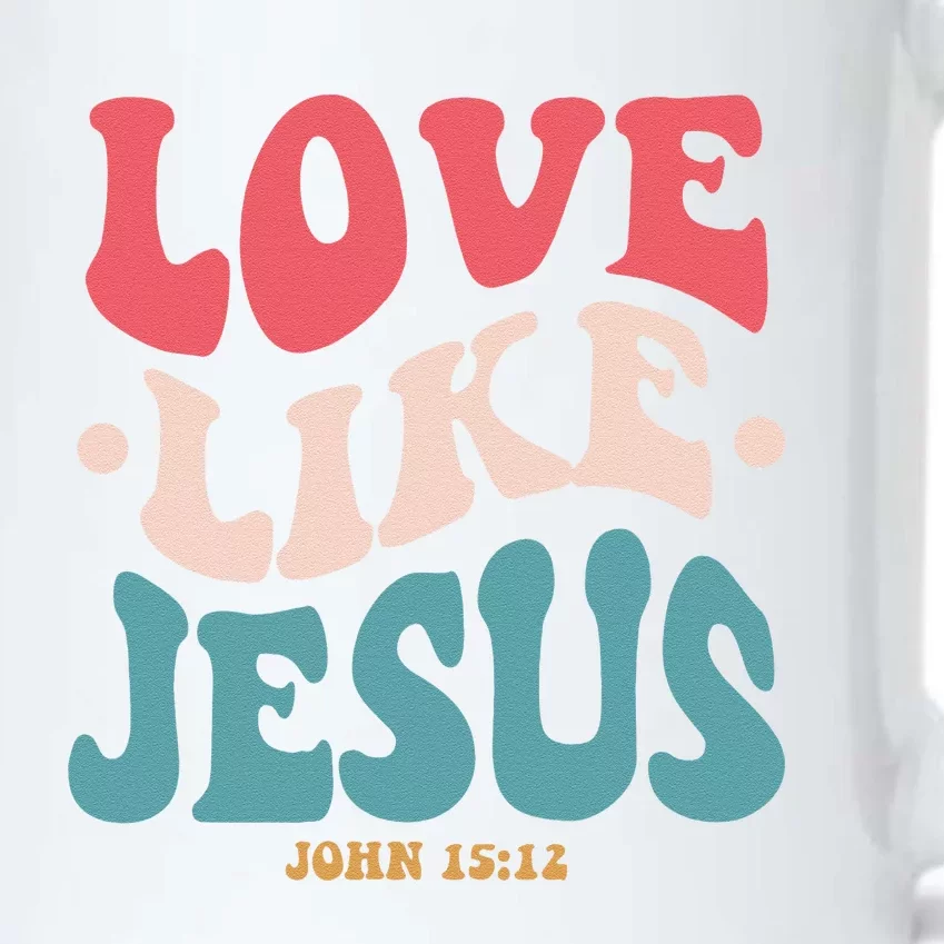 Love Like Jesus Religious God With Words On Back Gift Black Color Changing Mug