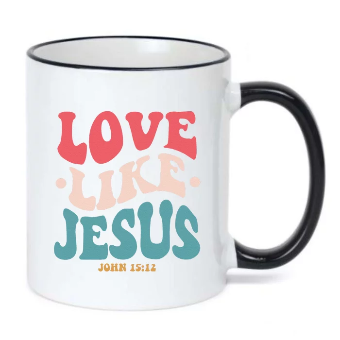 Love Like Jesus Religious God With Words On Back Gift Black Color Changing Mug