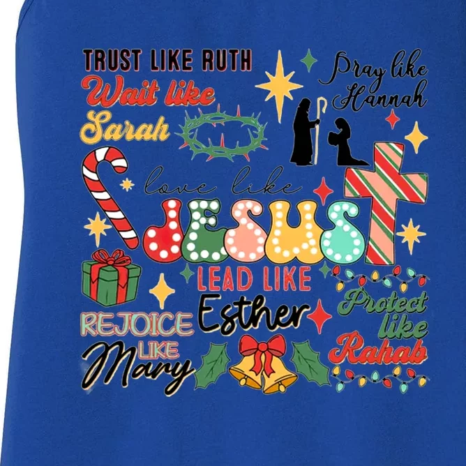 Love Like Jesus Christmas Let Us Adore Him Women's Racerback Tank