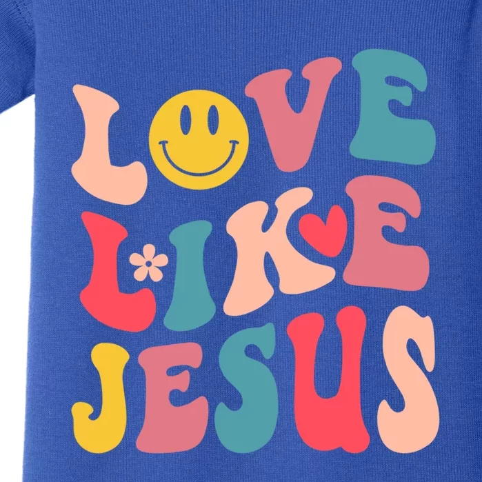 Love Like Jesus Religious God Christian Words Gift Baby Bodysuit