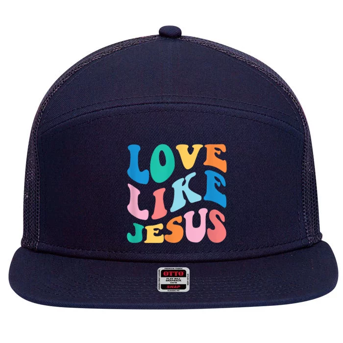 Love Like Jesus Graphic Tee 7 Panel Mesh Trucker Snapback Hat