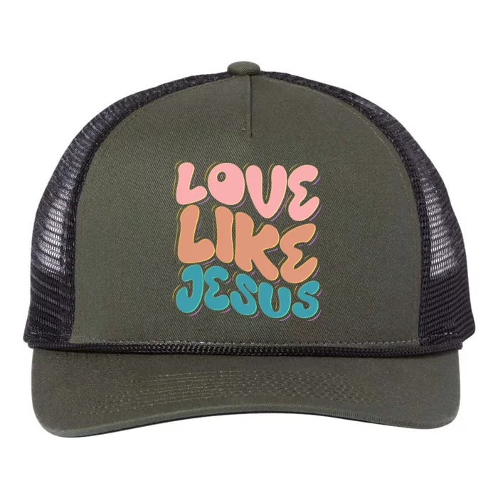 Love Like Jesus Retro Rope Trucker Hat Cap