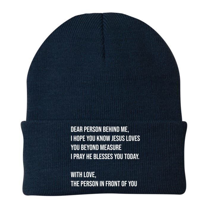 Love Like Jesus Dear Person Behind Me Christian Front & Back Knit Cap Winter Beanie