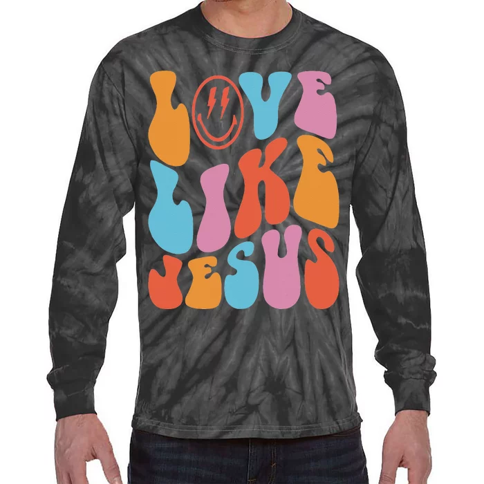 Love Like Jesus Smile Face Aesthetic Trendy Clothing Tie-Dye Long Sleeve Shirt