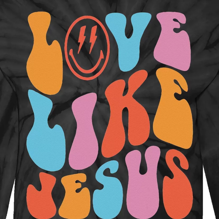 Love Like Jesus Smile Face Aesthetic Trendy Clothing Tie-Dye Long Sleeve Shirt