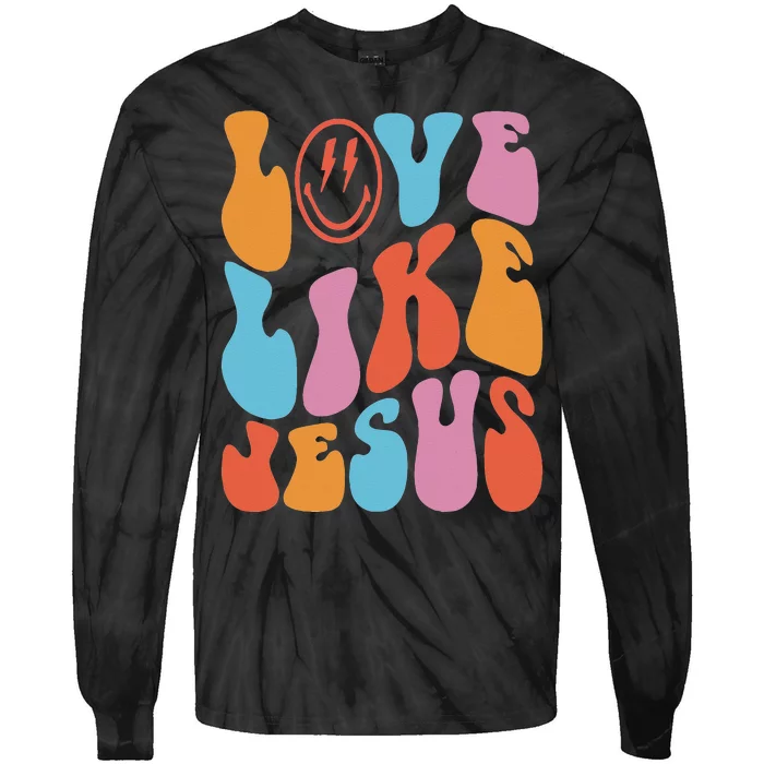 Love Like Jesus Smile Face Aesthetic Trendy Clothing Tie-Dye Long Sleeve Shirt