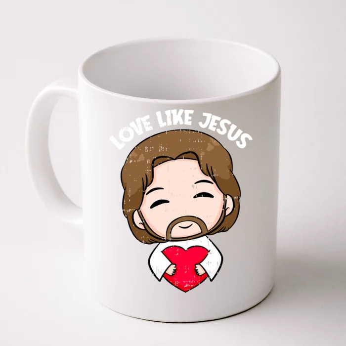 Love Like Jesus Valentines Day Christ Heart Christian Cute Gift Front & Back Coffee Mug