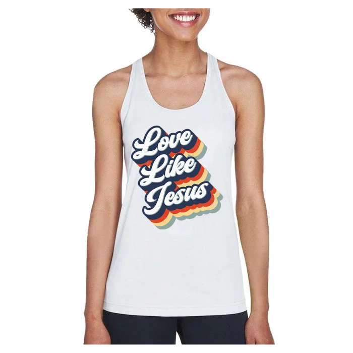 Love Like Jesus Retro Vintage Women's Racerback Tank