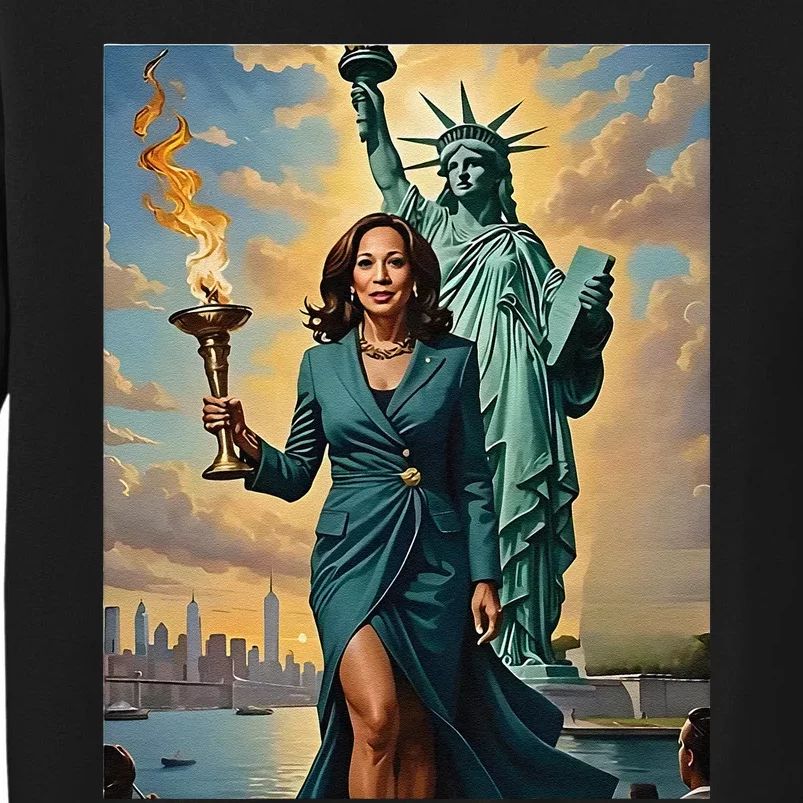 Lady Liberty Kamala Harris Vote President 2024 Gift Tall Sweatshirt