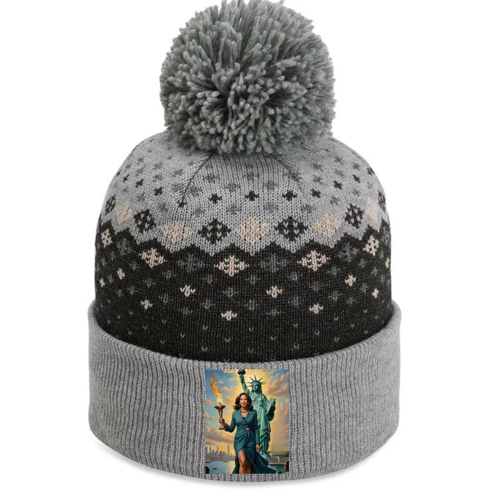 Lady Liberty Kamala Harris Vote President 2024 The Baniff Cuffed Pom Beanie