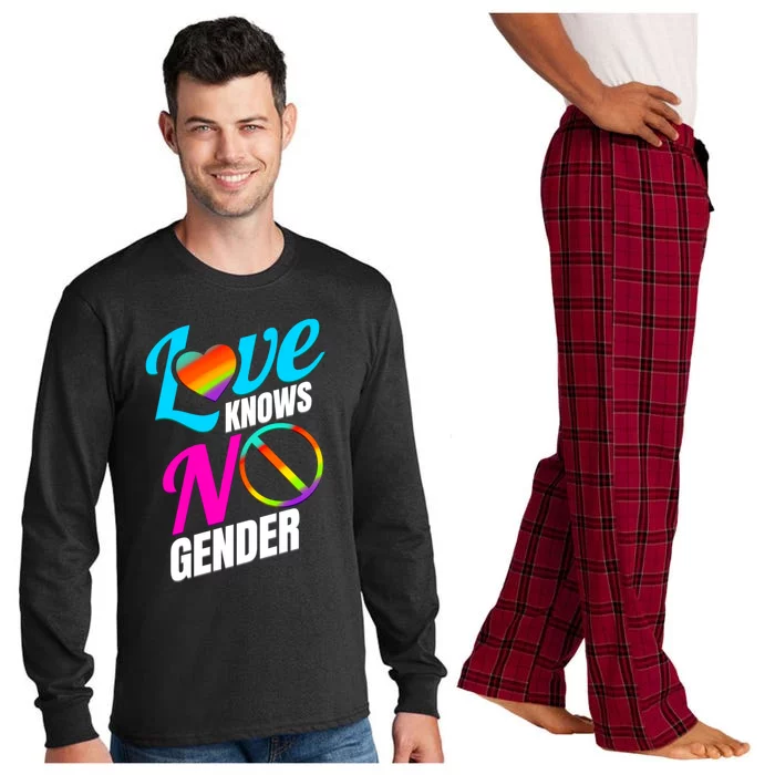 Lgbtq Love Knows No Gender Pride Month Gift Long Sleeve Pajama Set