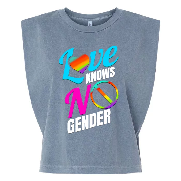 Lgbtq Love Knows No Gender Pride Month Gift Garment-Dyed Women's Muscle Tee