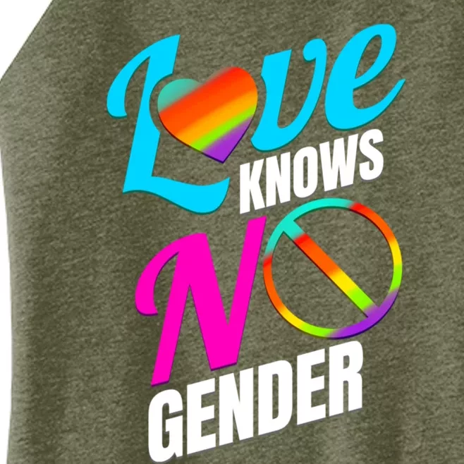 Lgbtq Love Knows No Gender Pride Month Gift Women’s Perfect Tri Rocker Tank