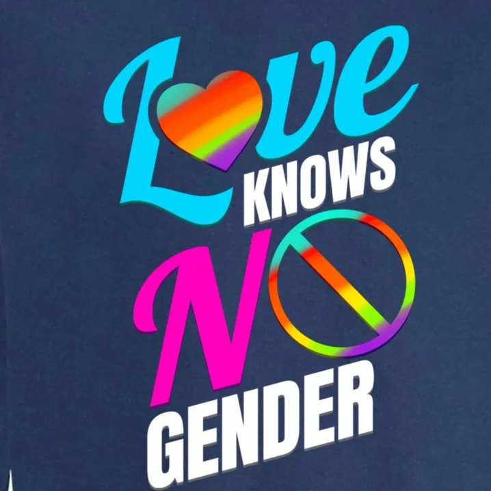 Lgbtq Love Knows No Gender Pride Month Gift Garment-Dyed Sweatshirt