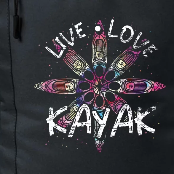 Live Love Kayak Canoe Paddling Kayaker Sport Kayaking Daily Commute Backpack