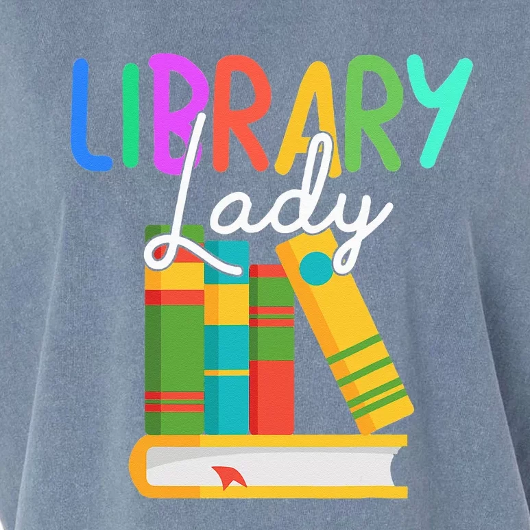 Librarian Library Lady Reading Bookworm Books Lover Garment-Dyed Women's Muscle Tee