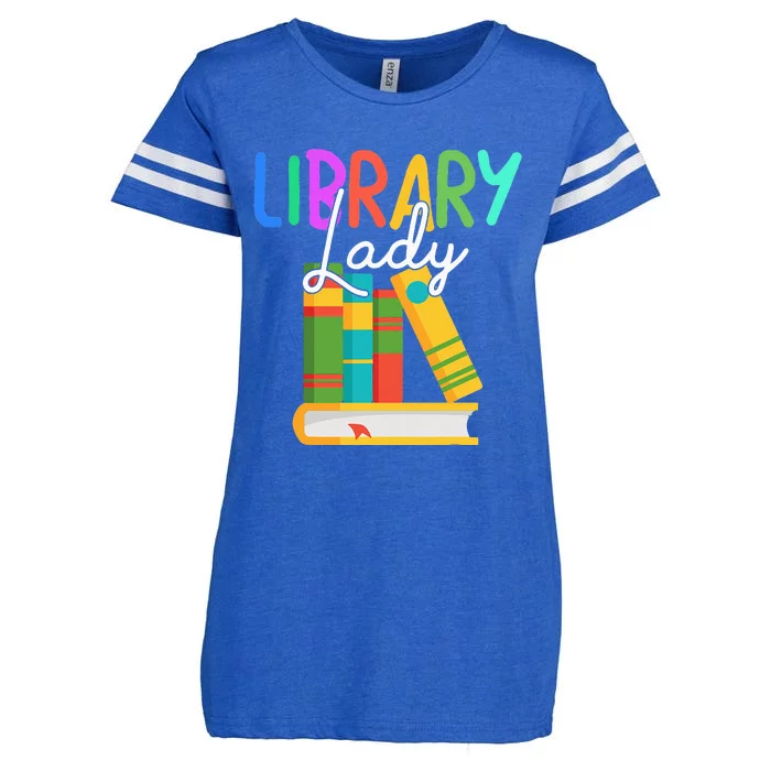 Librarian Library Lady Reading Bookworm Books Lover Enza Ladies Jersey Football T-Shirt