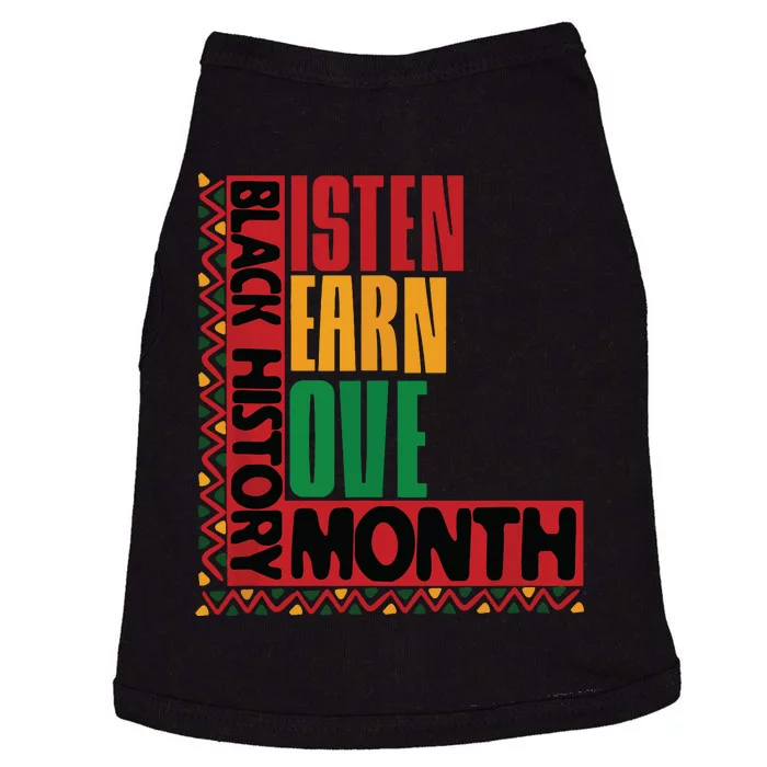 Listen Learn Love African American Teach Black History Month Doggie Tank