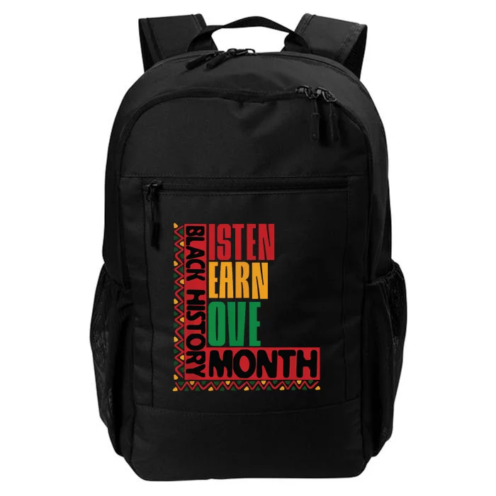 Listen Learn Love African American Teach Black History Month Daily Commute Backpack