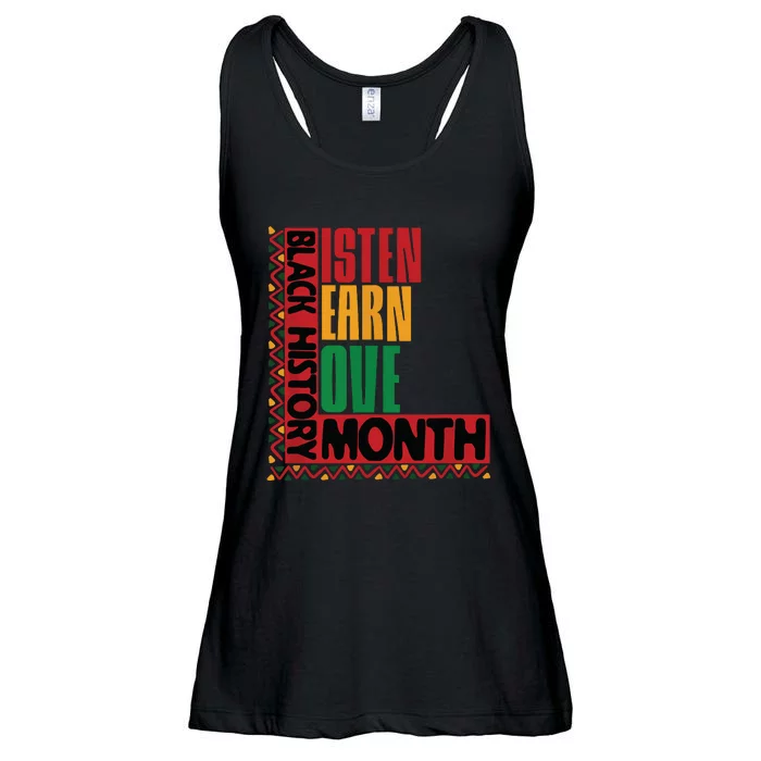 Listen Learn Love African American Teach Black History Month Ladies Essential Flowy Tank