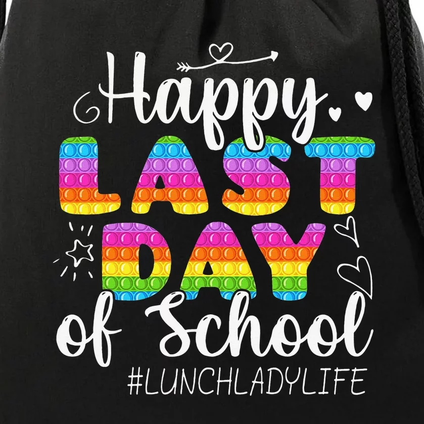 Lunch Lady Life Happy Last Day Of School Cute Lunch Lady Drawstring Bag