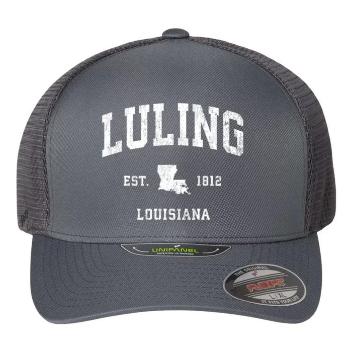 Luling Louisiana La Vintage Athletic Sports Flexfit Unipanel Trucker Cap