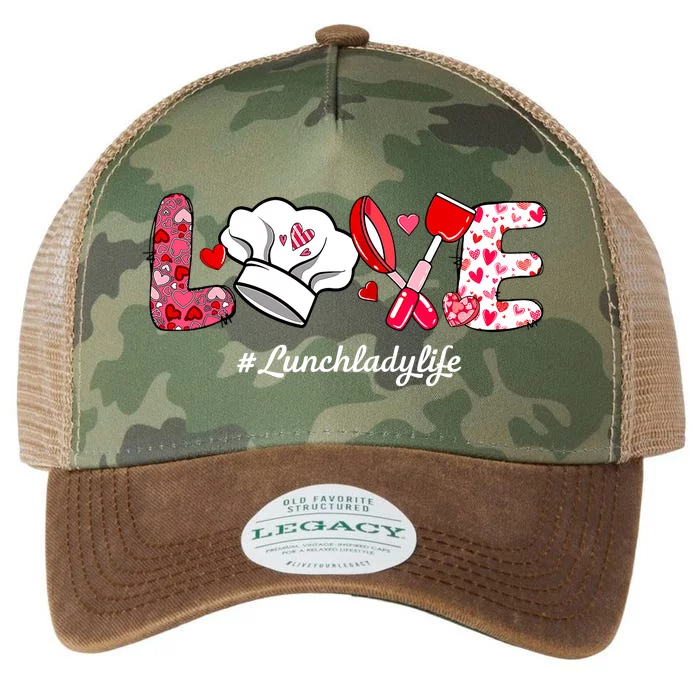 Love Lunch Lady Life Funny Valentines Day Gifts Legacy Tie Dye Trucker Hat