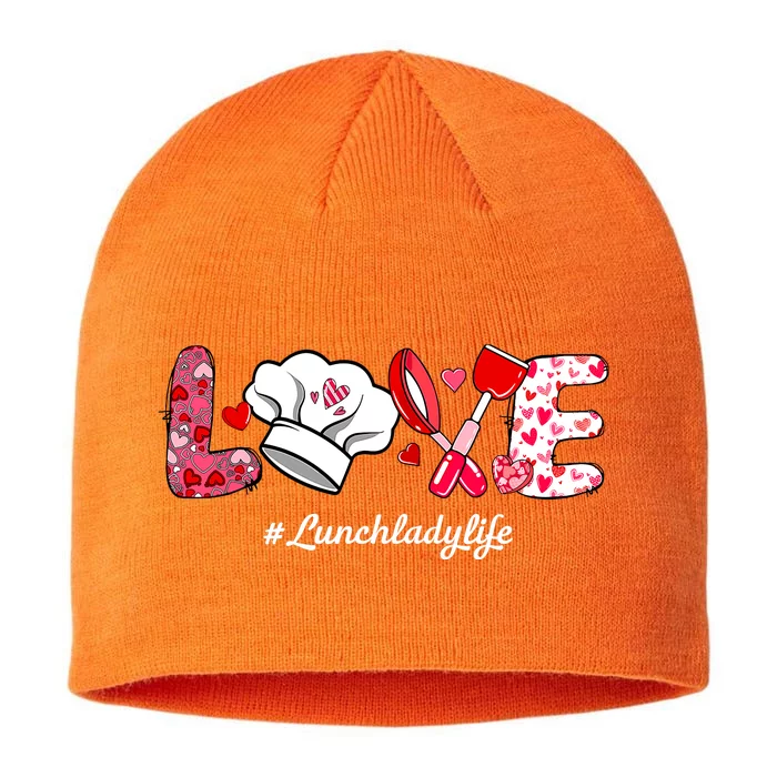 Love Lunch Lady Life Funny Valentines Day Gifts 8 1/2in Sustainable Knit Beanie