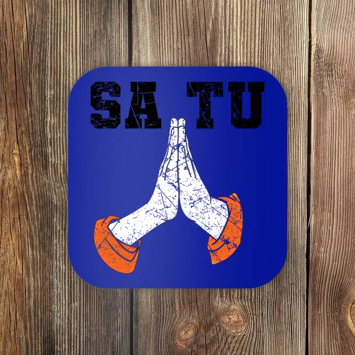 Laos Lao Laotian Flag Proud Sa Tu Hands Blessed Pray Prayer Gift Coaster