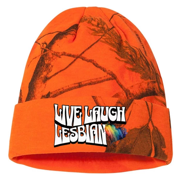 Live Laugh Lesbian Pride LGBTQ Lesbian Kati - 12in Camo Beanie