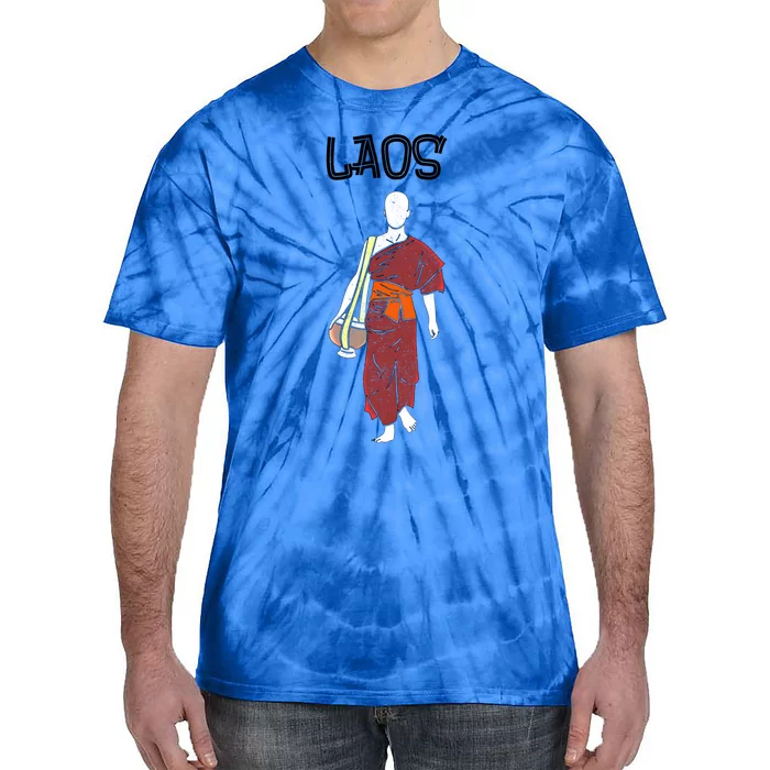 Laos Lao Laotian Proud Pray Prayer Monk Buddhist Buddha Cool Gift Tie-Dye T-Shirt