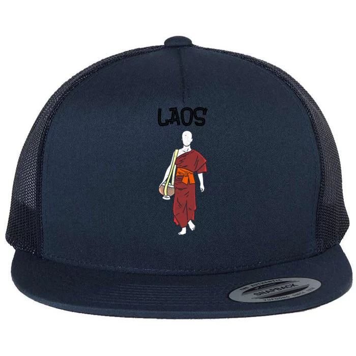 Laos Lao Laotian Proud Pray Prayer Monk Buddhist Buddha Cool Gift Flat Bill Trucker Hat