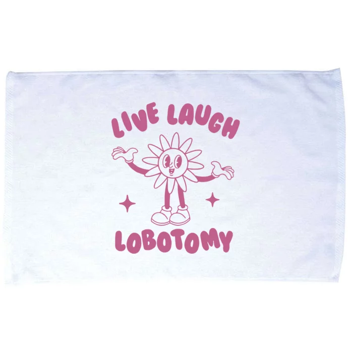 Live Laugh Lobotomy Vintage Cartoon Weird Microfiber Hand Towel