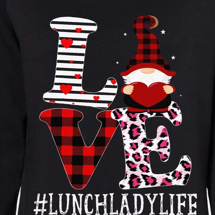 Lunch Lady Love Women Leopard Appreciation Valentine Womens California Wash Sweatshirt