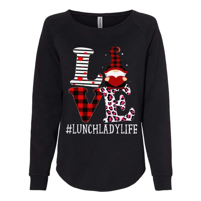 Lunch Lady Love Women Leopard Appreciation Valentine Womens California Wash Sweatshirt