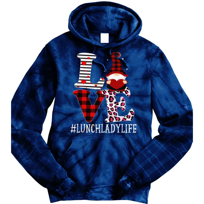 Lunch Lady Love Women Leopard Appreciation Valentine Tie Dye Hoodie