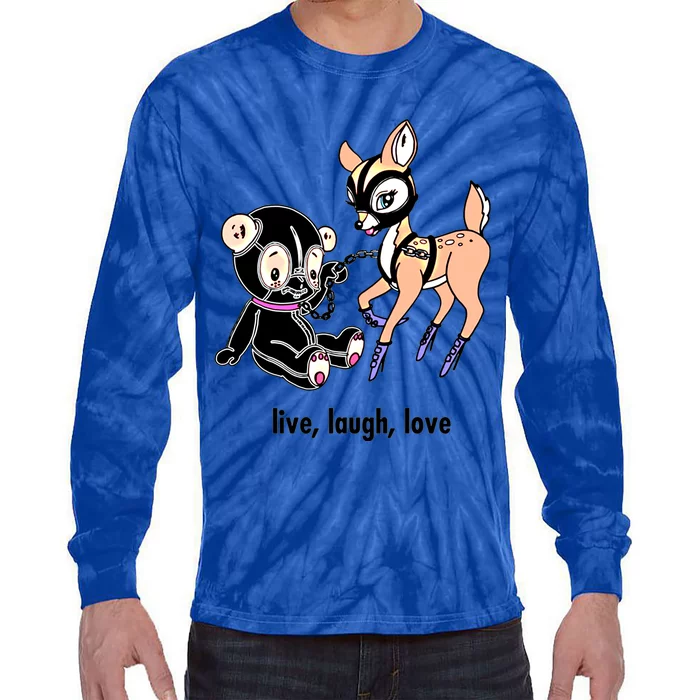 Live Laugh Love Beer Deer Gift Tie-Dye Long Sleeve Shirt