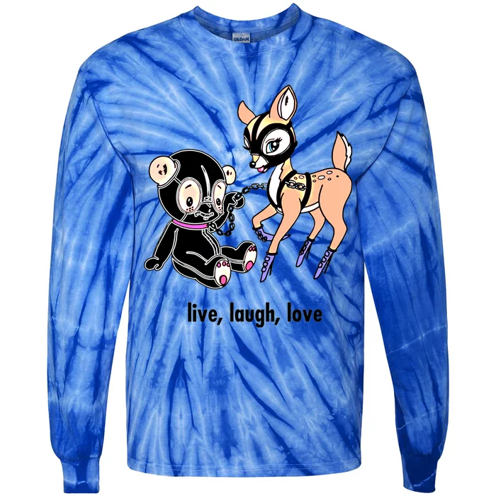 Live Laugh Love Beer Deer Gift Tie-Dye Long Sleeve Shirt