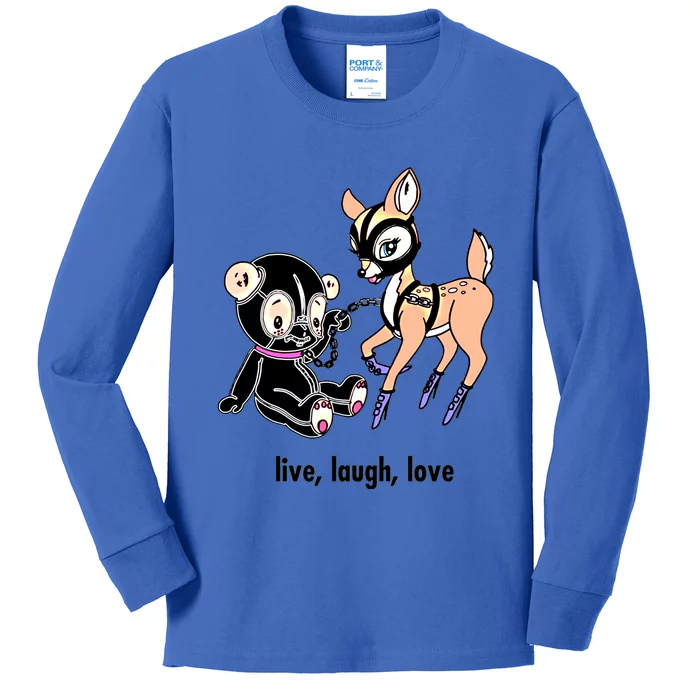 Live Laugh Love Beer Deer Gift Kids Long Sleeve Shirt