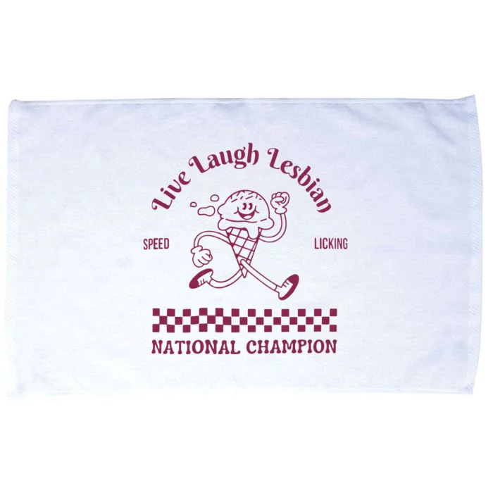 Live Laugh Lesbian Funny Lesbian Microfiber Hand Towel