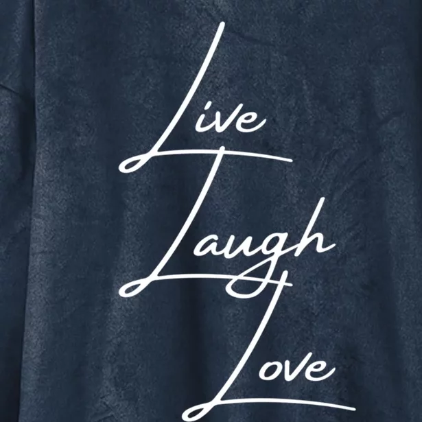 Live Laugh Love Cute Gift Hooded Wearable Blanket