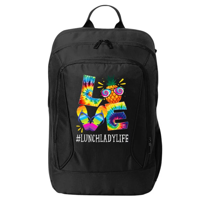 Lunch Lady Love Pineapple Summer Funny Off duty Tie Dye City Backpack