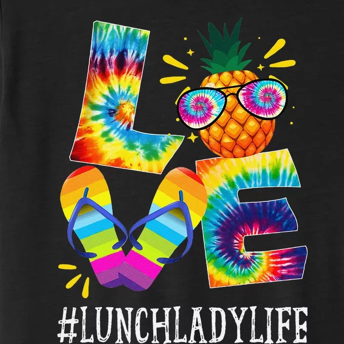 Lunch Lady Love Pineapple Summer Funny Off duty Tie Dye ChromaSoft Performance T-Shirt