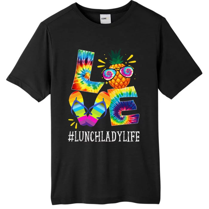 Lunch Lady Love Pineapple Summer Funny Off duty Tie Dye ChromaSoft Performance T-Shirt