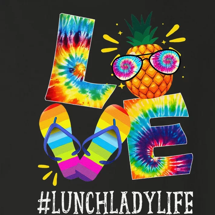 Lunch Lady Love Pineapple Summer Funny Off duty Tie Dye Toddler Long Sleeve Shirt