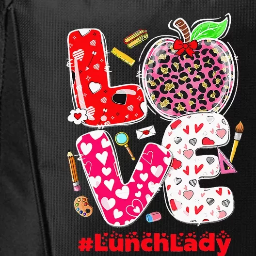 Love Lunch Lady Heart Valentines Day Cafeteria Worker City Backpack